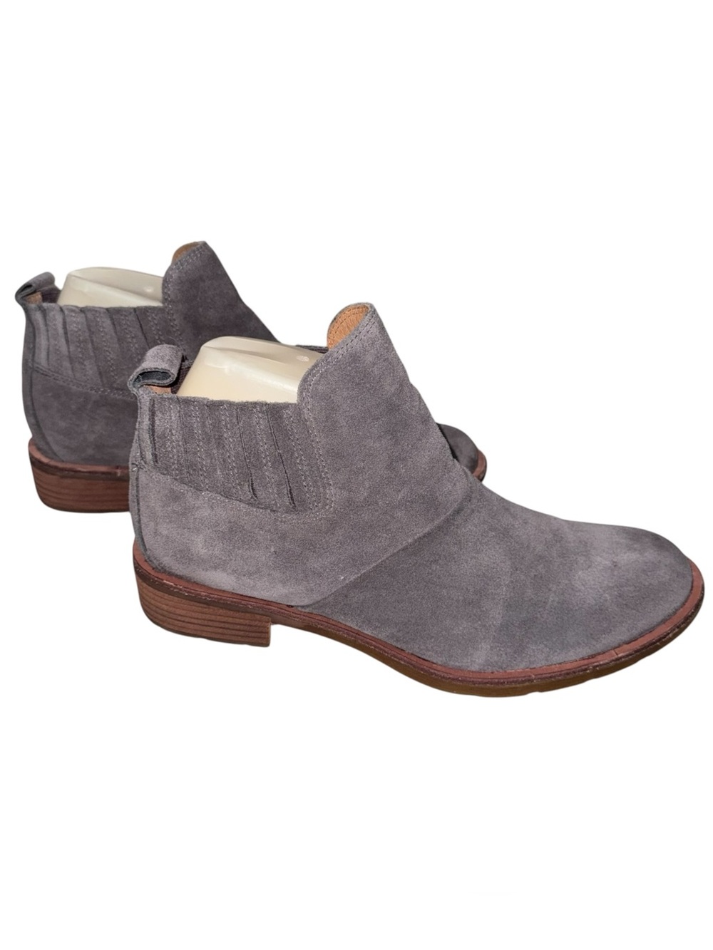 Sofft Women's Size 9 Bellis Ankle Bootie Gray Suede Fabric Insert Chelsea Boots